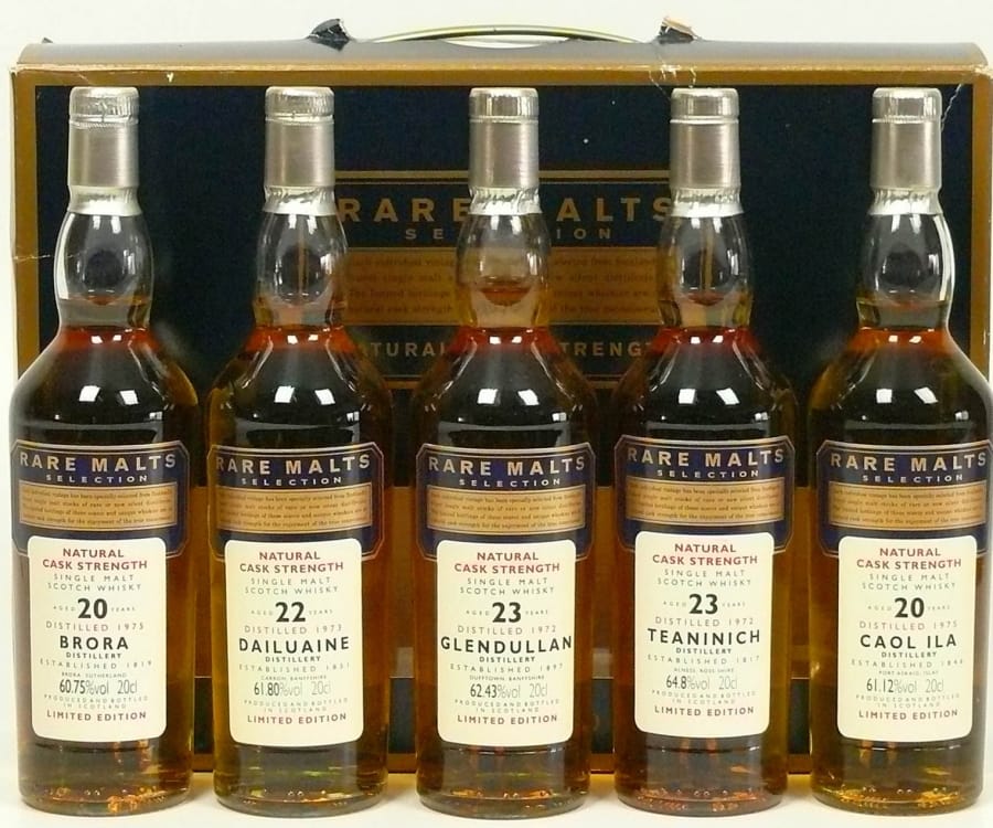 Brora - Rare Malt Selection 5 Bottles; Brora, Dailuane, Glendullan, Teaninich, Caol Ila 1970's Perfect