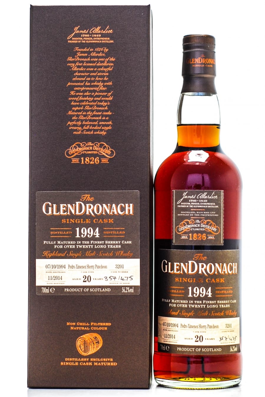 Glendronach - GlenDronach 20 Years Old 1994 Batch 11 Pedro Ximénez Sherry Puncheon Single Cask: 3201 1 Of 475 Bottles 56.2% 1994 In Original Container