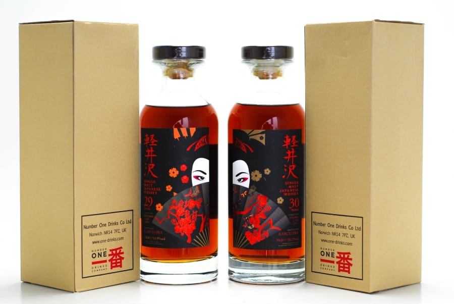 Karuizawa - Geisha Twin Serie 29&30; Years Old The Whisky Exchange Casks:5347+8897 58.2% & 53.9% NV In Original Container