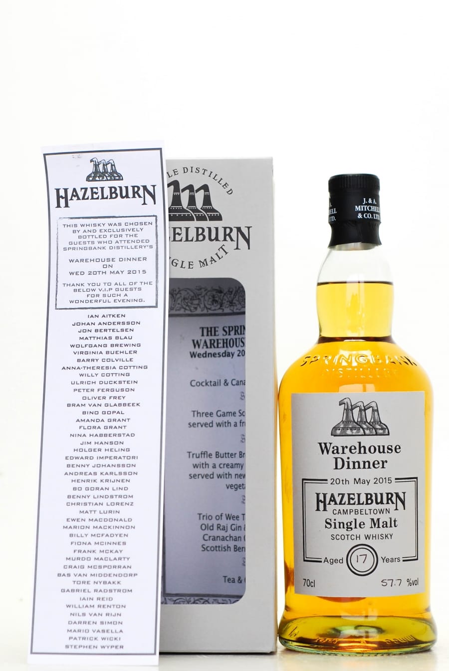 Hazelburn - 17 Years Old Specially Selected For the Warehouse Dinner, 20th May 2015 1 Of 45 Bottles 57.7% 1997 In Original Container