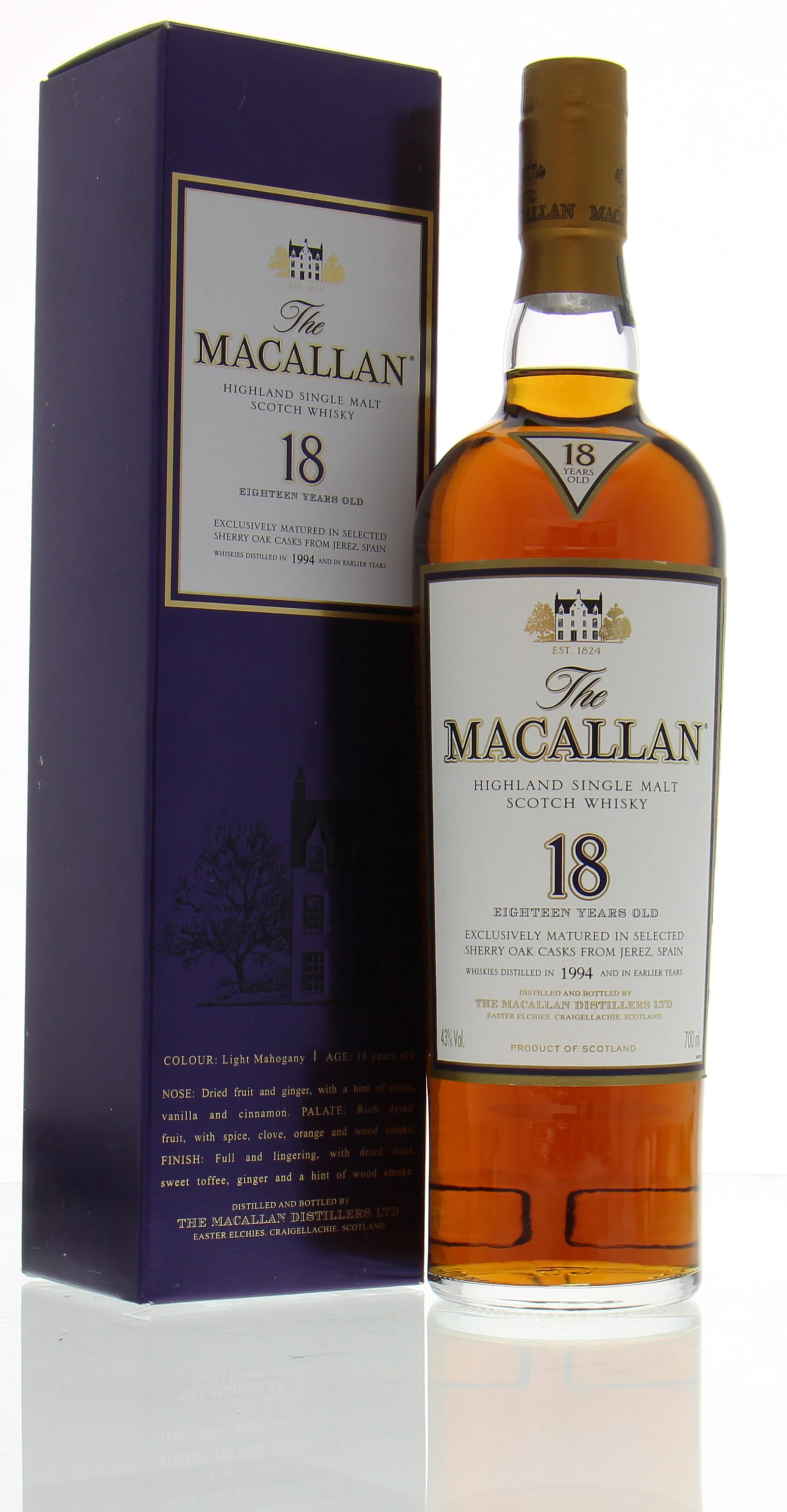 Macallan - 18 Years Old Distilled 1994 43% 1994 In Original Container