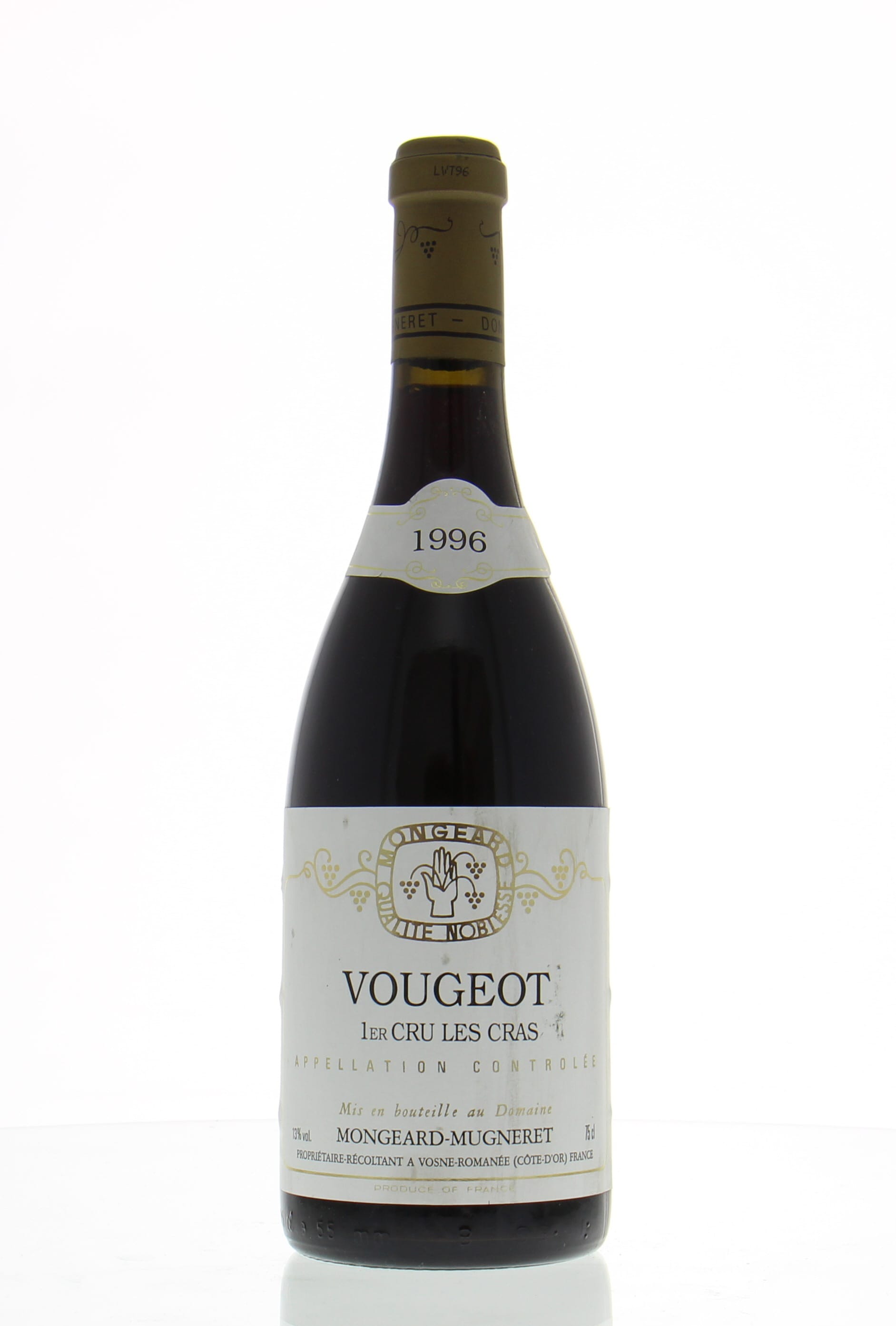 Mongeard-Mugneret - Vougeot Les Cras 1er cru 1996 Perfect,1 bottle without capsule
