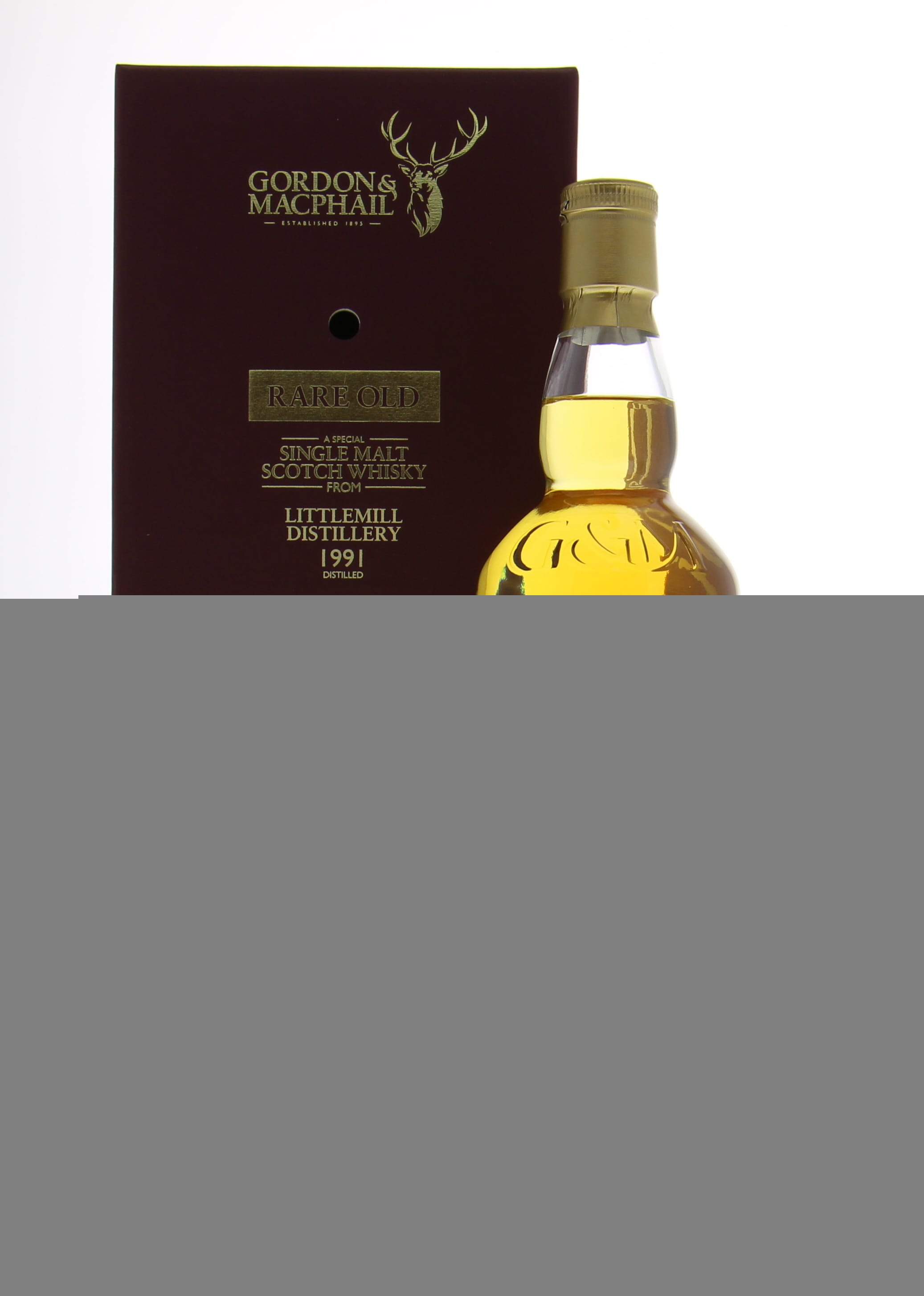 Littlemill - 1991 Rare Old Gordon & MacPhail Cask:RO/15/04 45.5% 1991 In Original Container