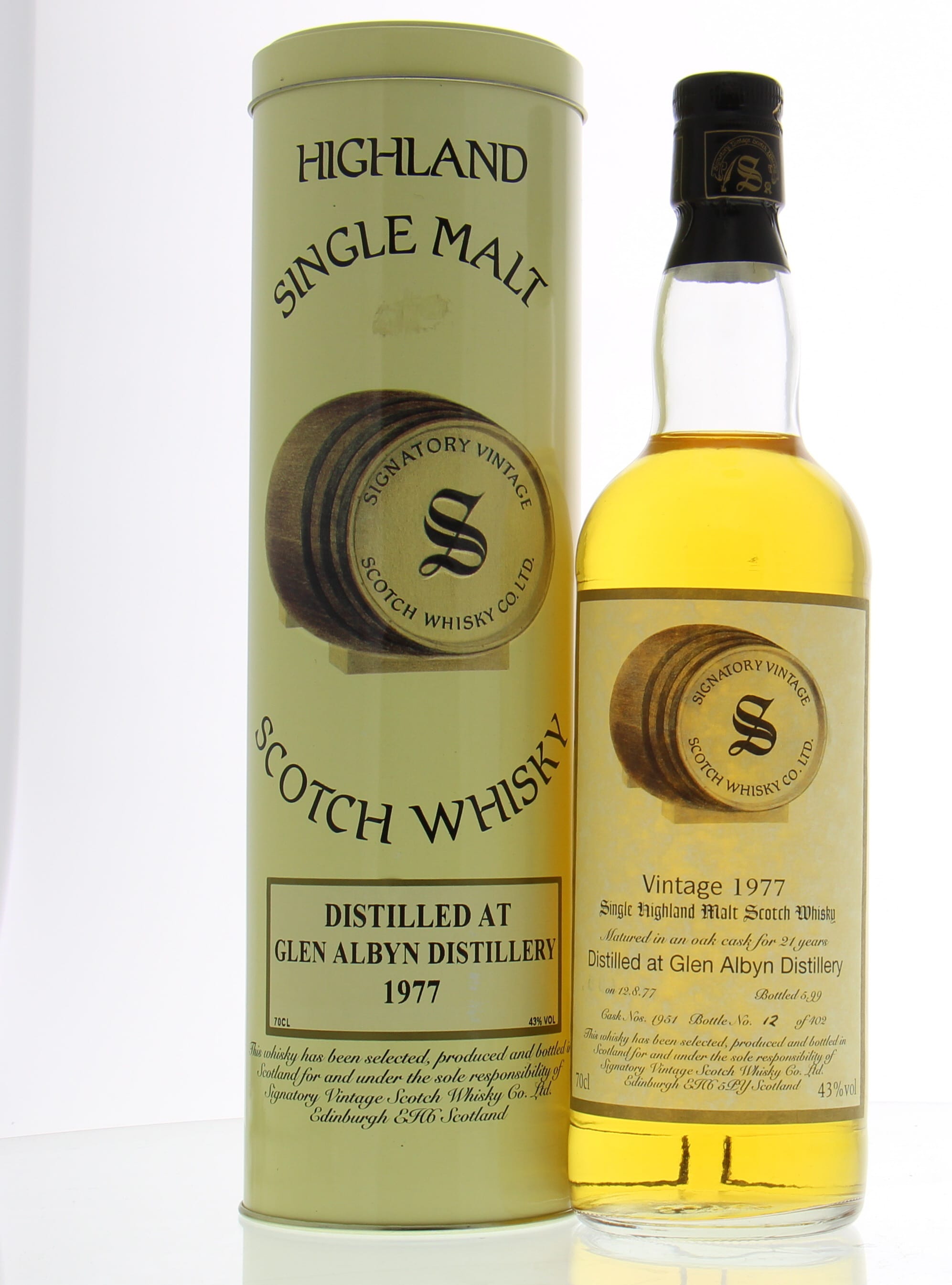 Glen Albyn - 1977 21 Years Signatory Vintage Collection Cask 1951 1977 In Original Container