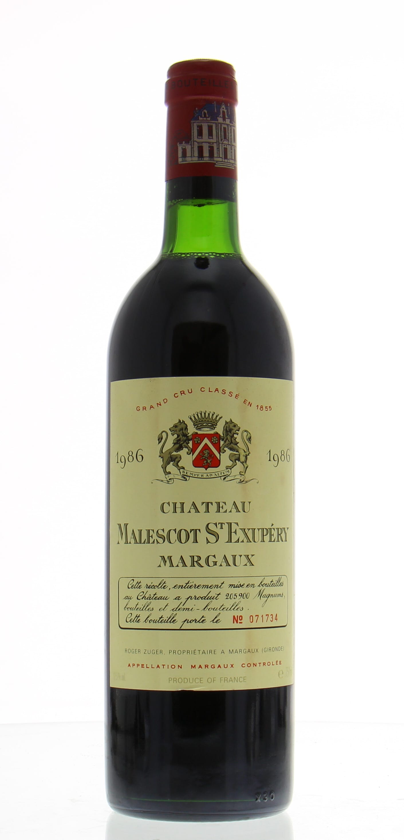 Chateau Malescot-St-Exupery - Chateau Malescot-St-Exupery 1986 Perfect