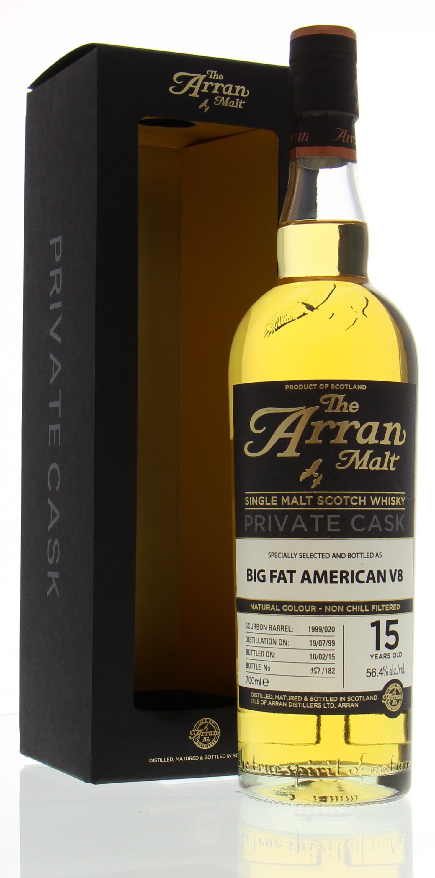 Arran - 15 Years Old Big Fat American V8 Cask:1999/020 56.4 1999 In Original Container