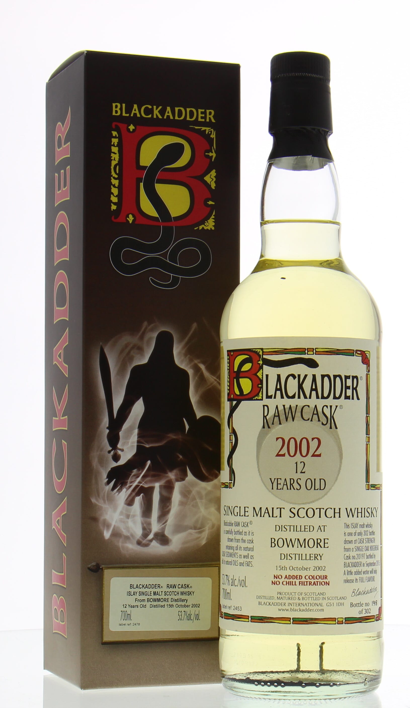 Bowmore - 12 Years Old Blackadder Cask:20197 53,7% 2002 In Original Container