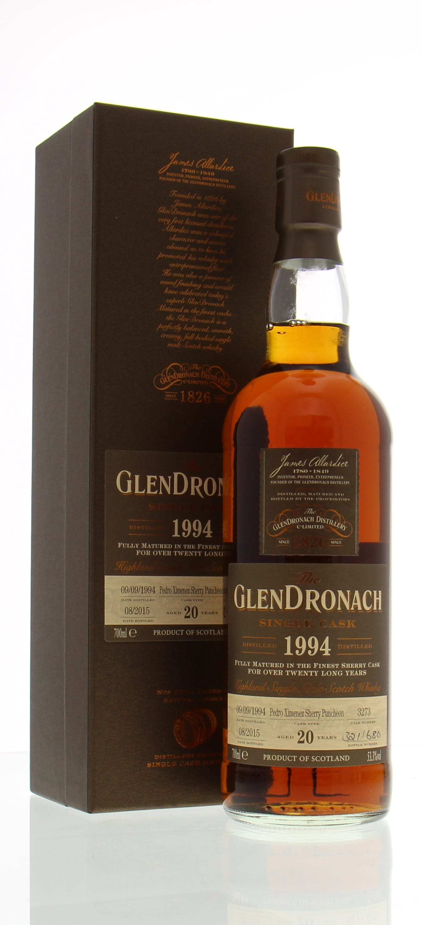 Glendronach - 20 Years Old Batch 12 Cask:3273 53.3% 1994 In Original Container