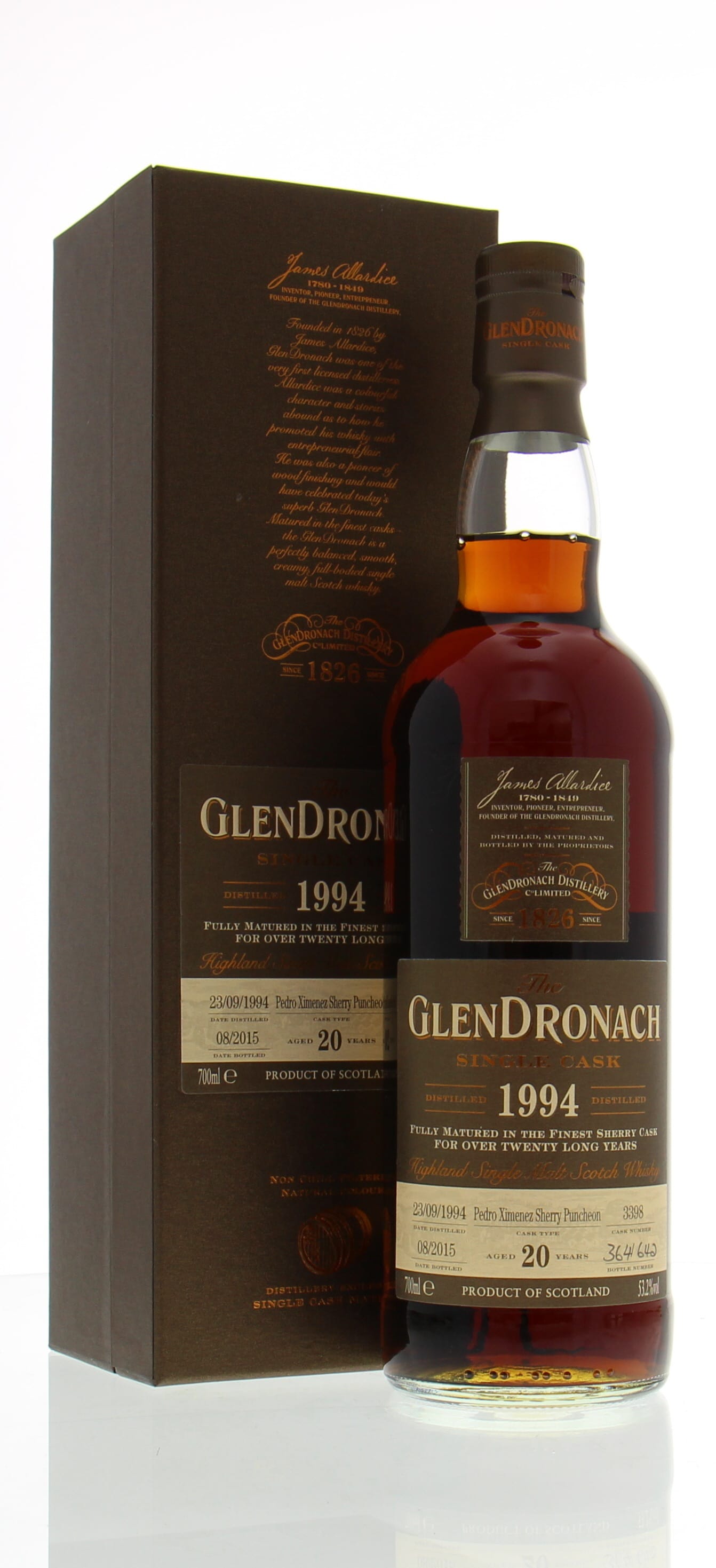 Glendronach - 20 Years Old Batch 12 Cask:3398 53.2% 1994 In Original Container