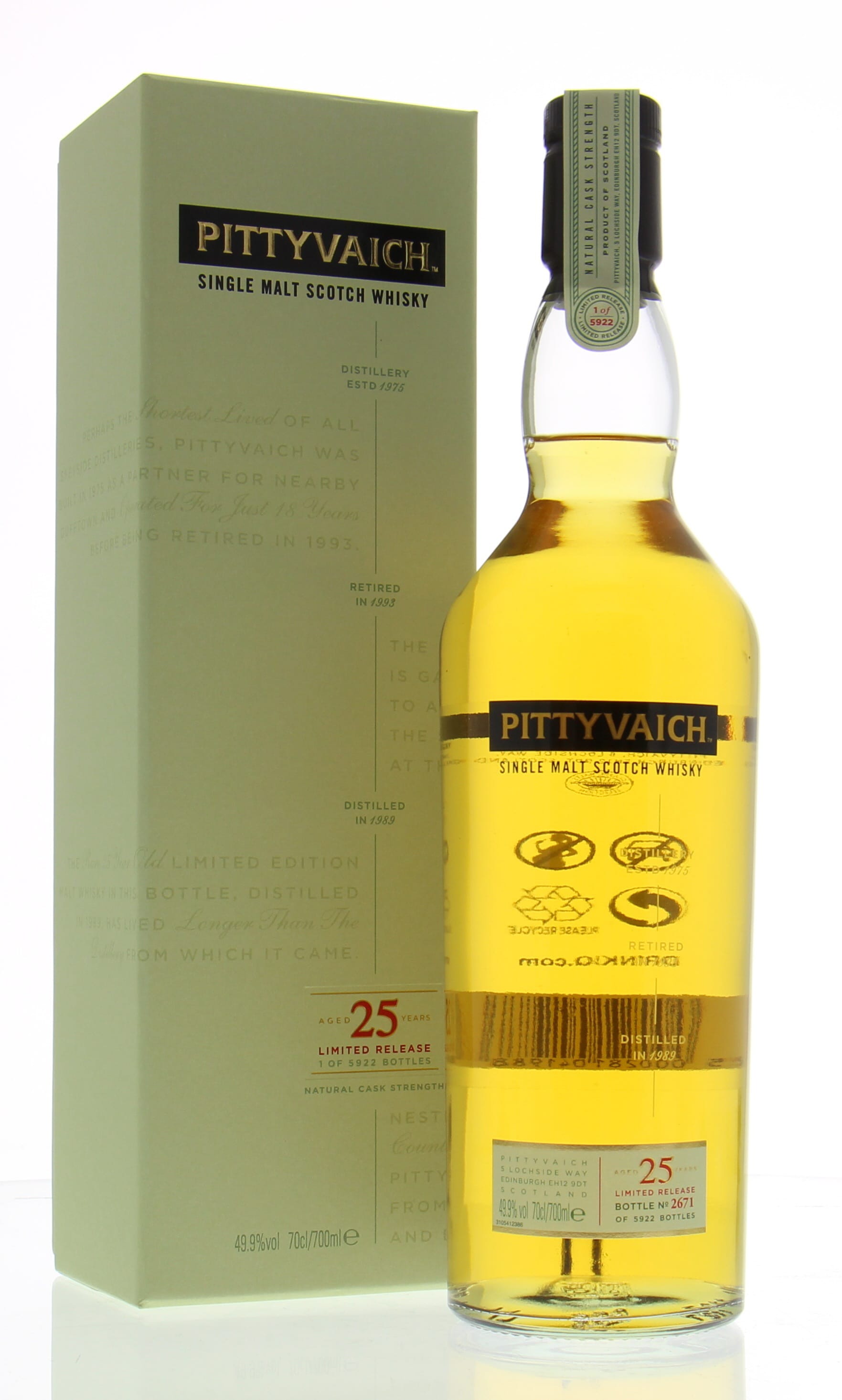 Pittyvaich - 25 Years Old Limited Release 2015 49.9% NV In Original Container