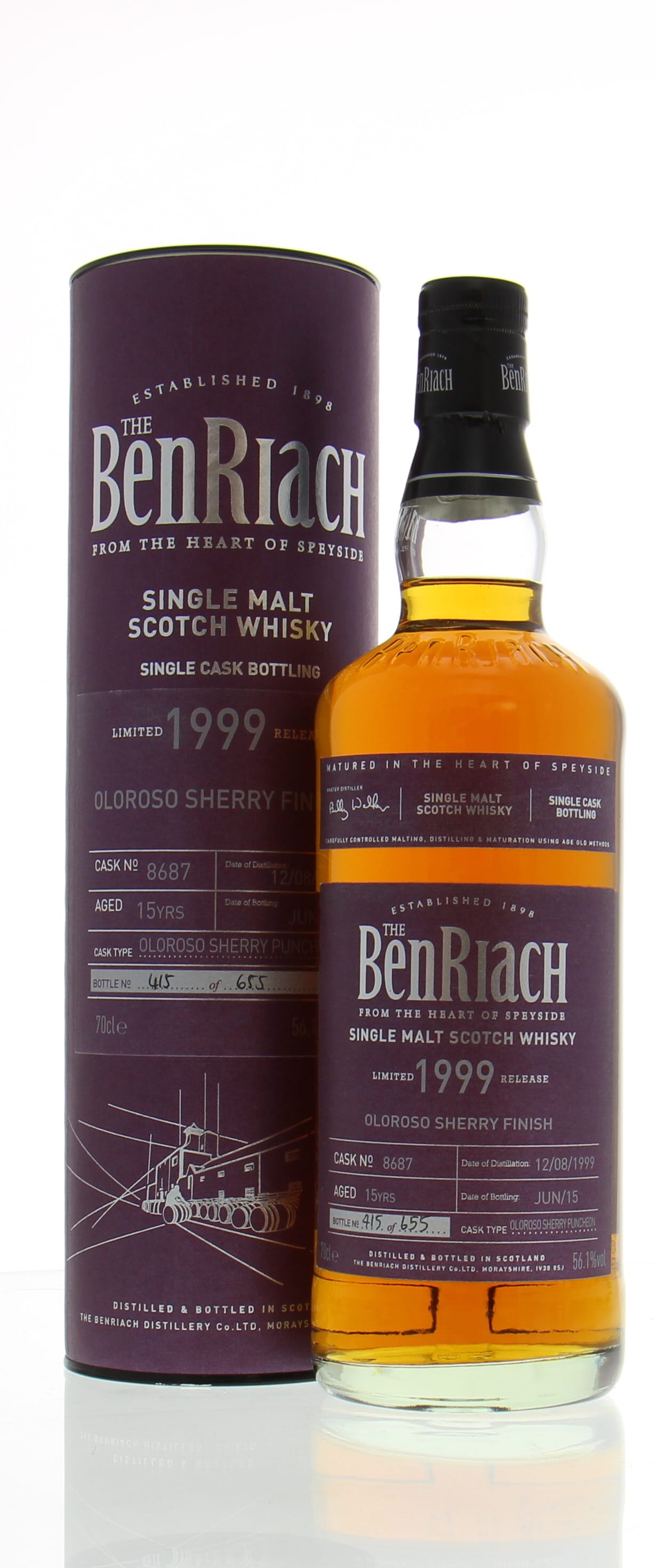Benriach - 15 Years Old Batch 12 Cask 8687 56.1% 1999 In Original Container