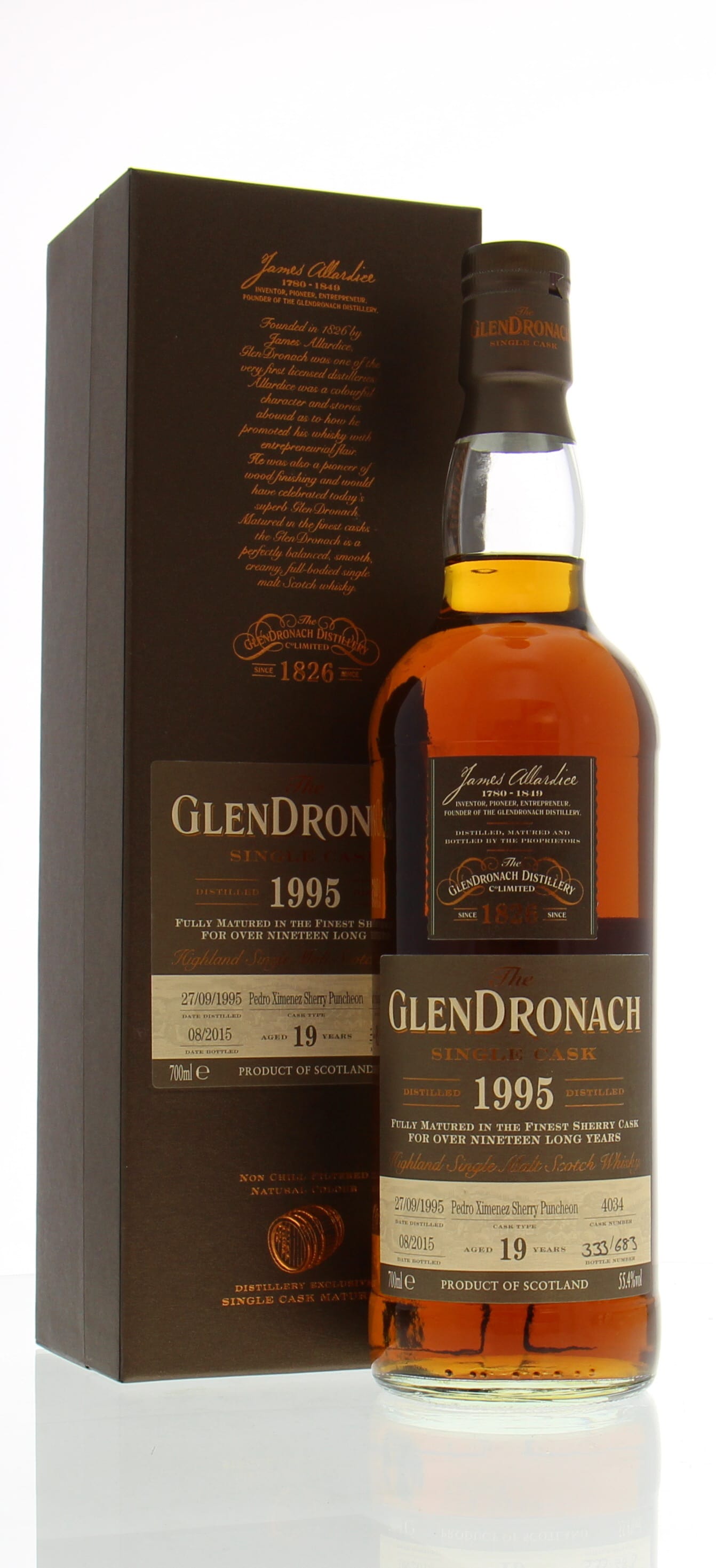 Glendronach - 19 Years Old Batch 12 Cask:4034 55.4% 1995 In Original Container